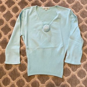 Baby blue Avalin fitted small stretch sweater.